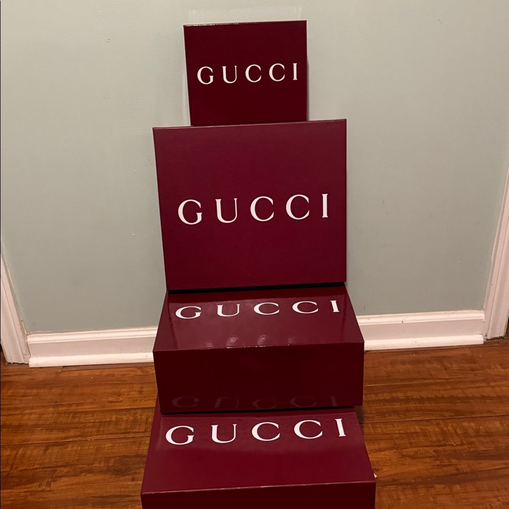 Gucci Maroon Decorative Box Set-4 Boxes - Picture 7 of 13